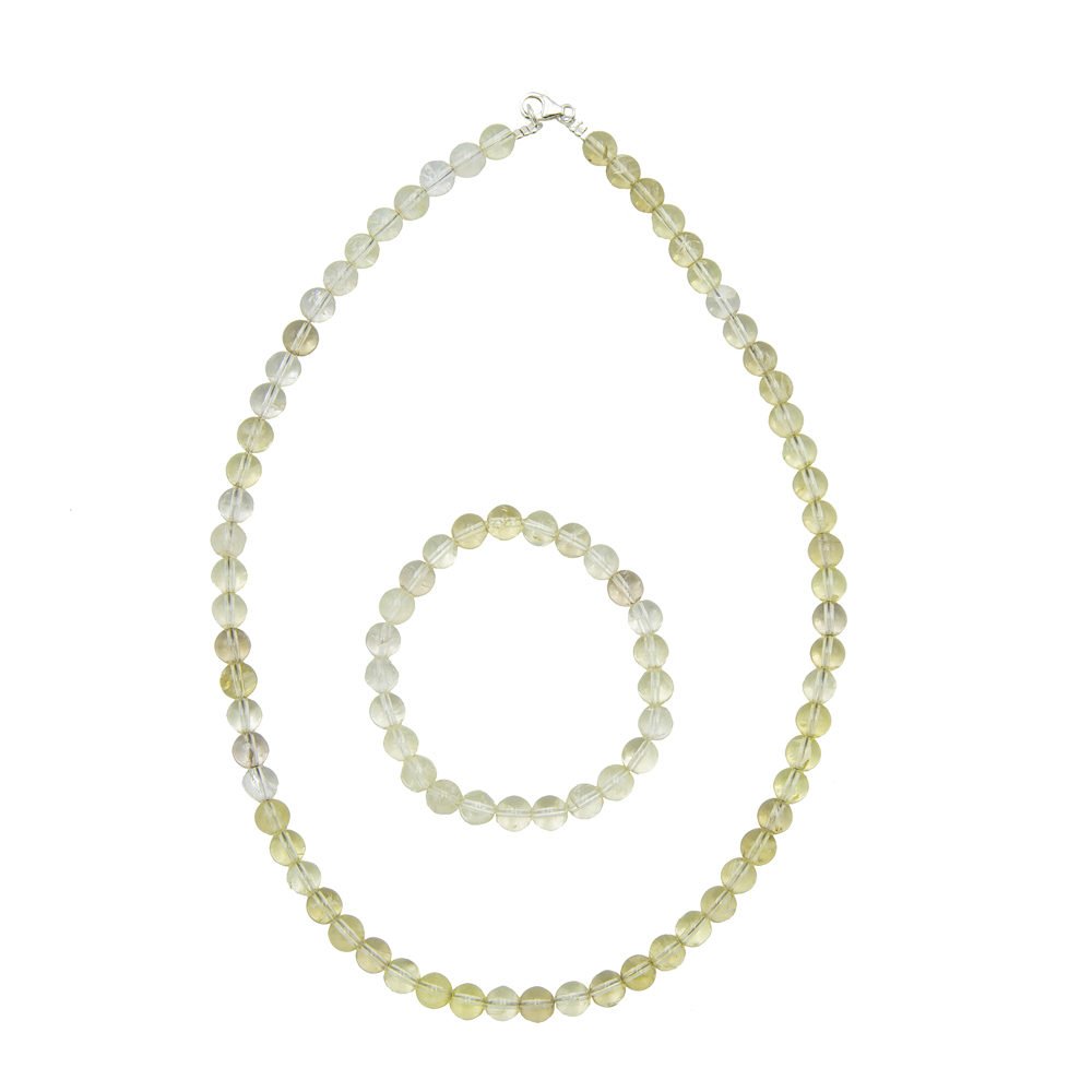 parure topaze citron pierres boules 8mm