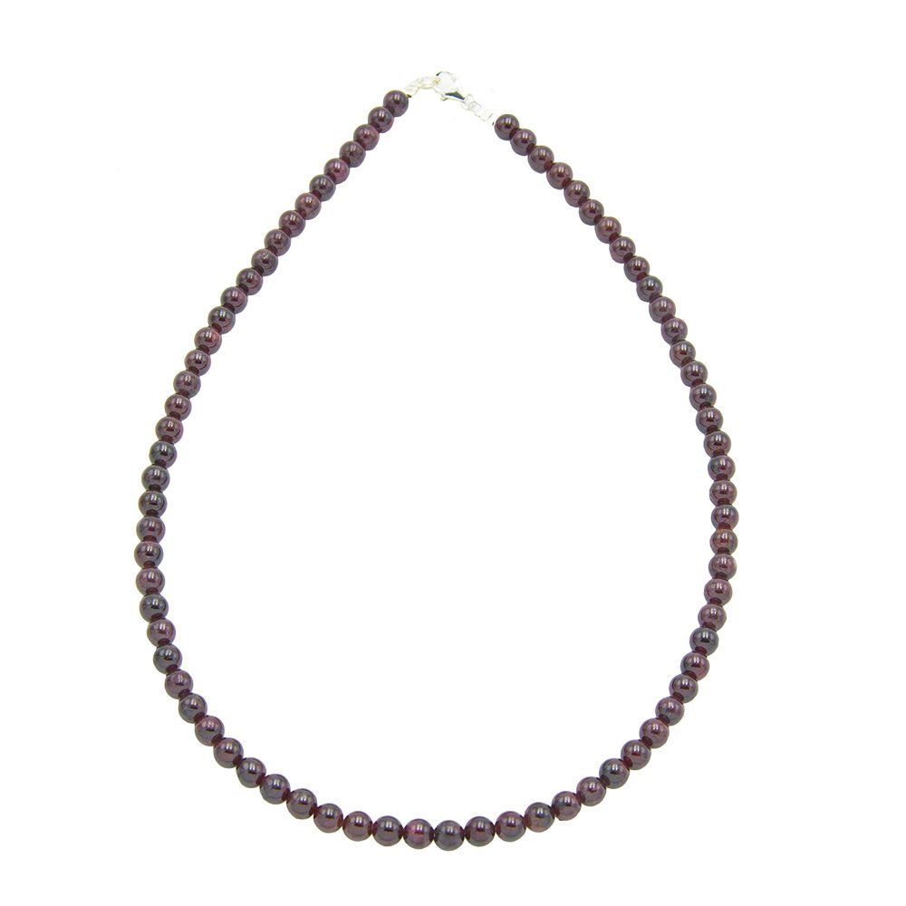 collier grenat pierres boules 6mm