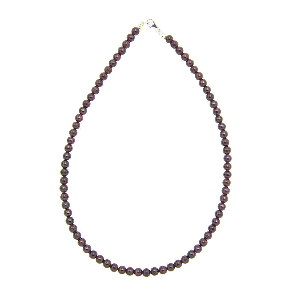 collier grenat pierres boules 6mm