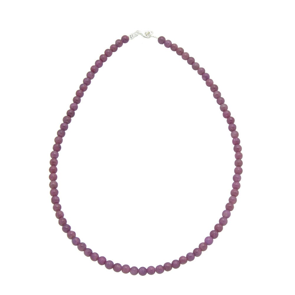 collier rubis pierres boules 6mm