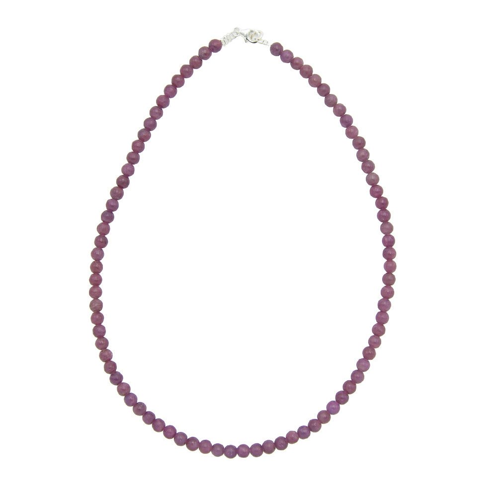 collier rubis pierres boules 6mm