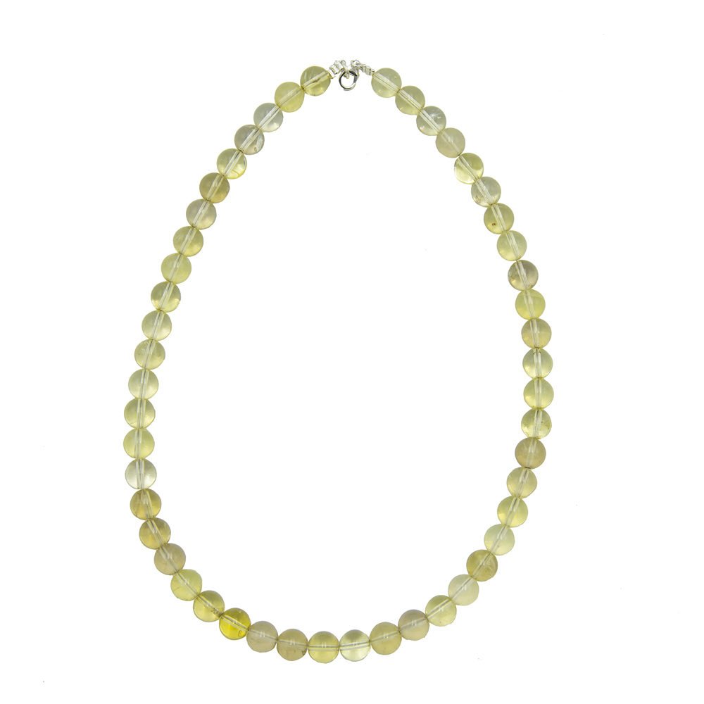 collier topaze citron pierres boules 10mm