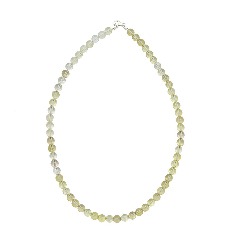 collier topaze citron pierres boules 8mm