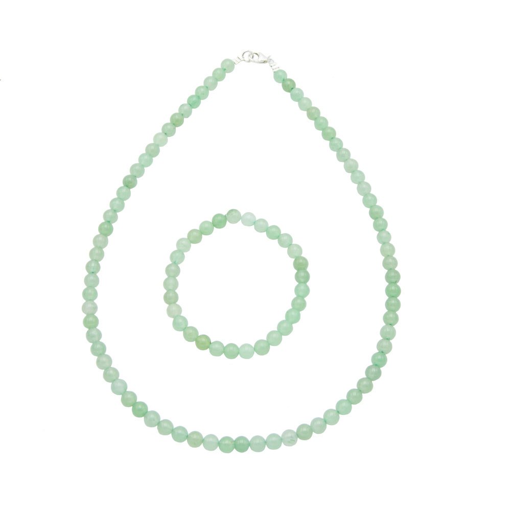 parure aventurine pierres boules 6mm