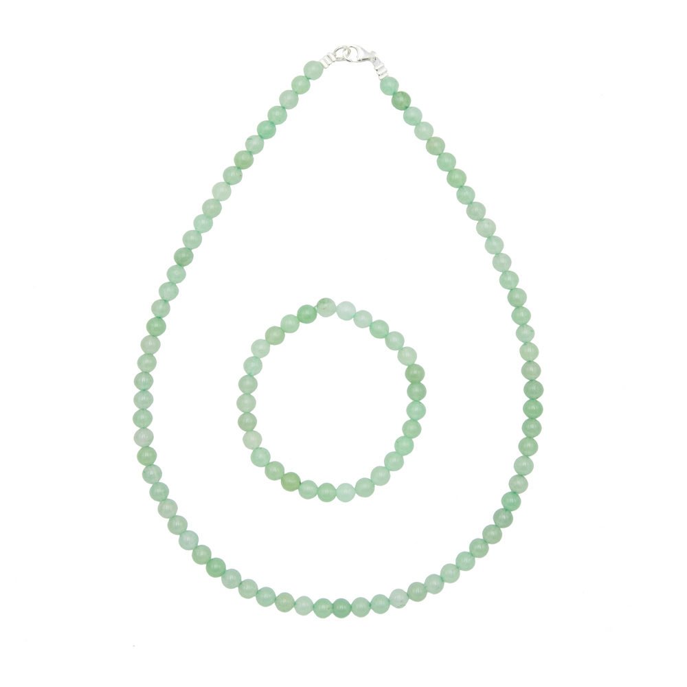 parure aventurine pierres boules 6mm