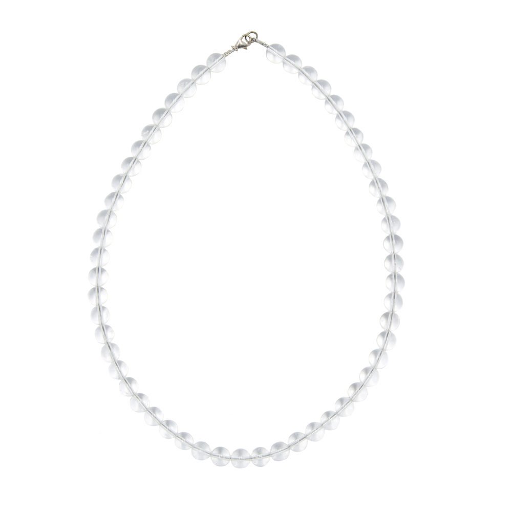 collier cristal de roche pierres boules 8mm