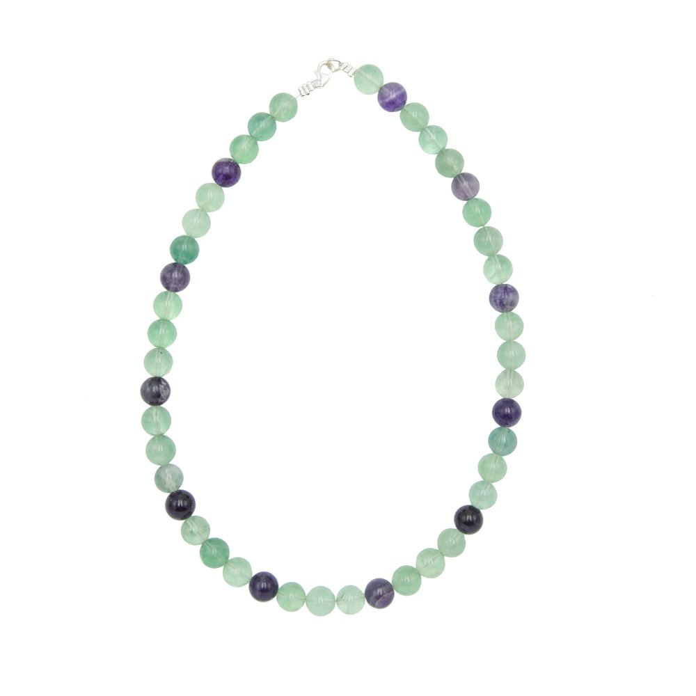 collier fluorite multicolore pierres boules 10mm