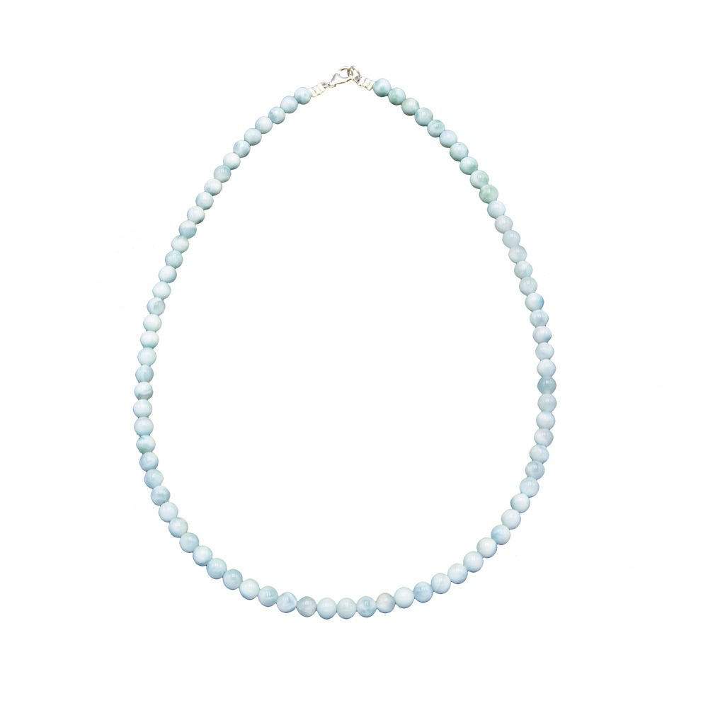 collier larimar pierres boules 6mm