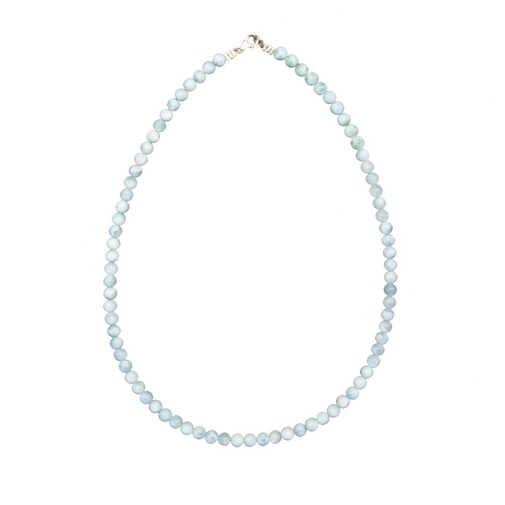 collier larimar pierres boules 6mm