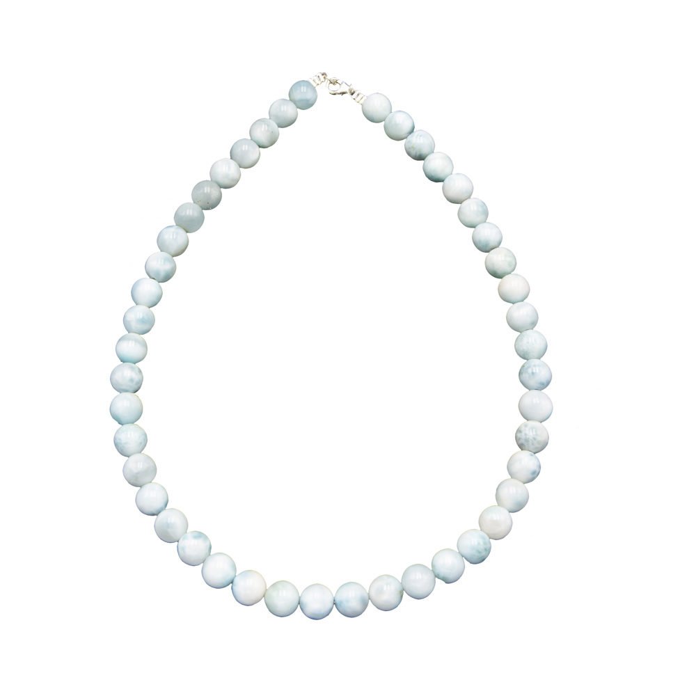 collier larimar pierres boules 10mm