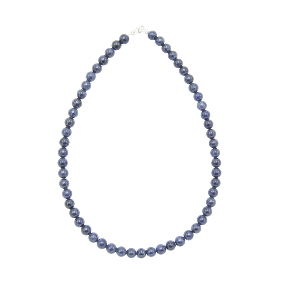 collier saphir pierres boules 8mm