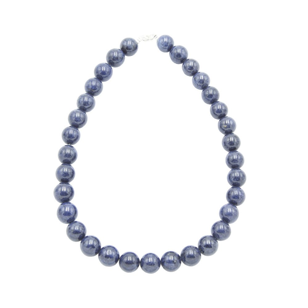 collier saphir pierres boules 14mm