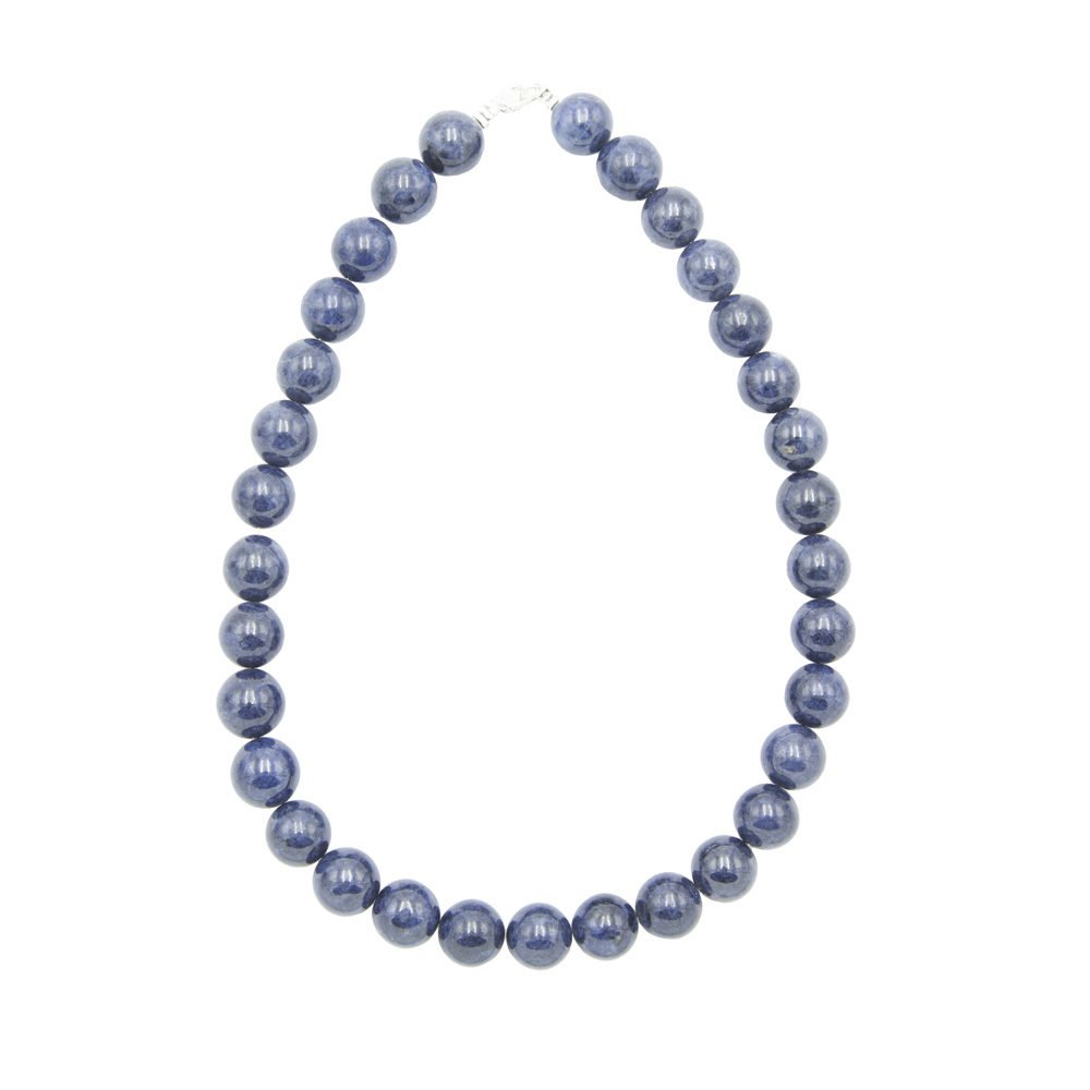 collier saphir pierres boules 14mm