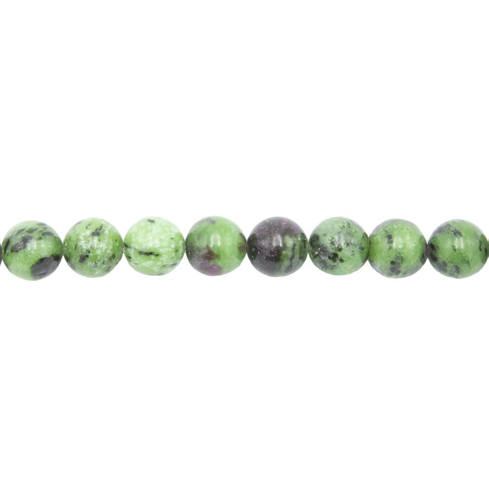 fil rubis sur zoisite pierres boules 12mm