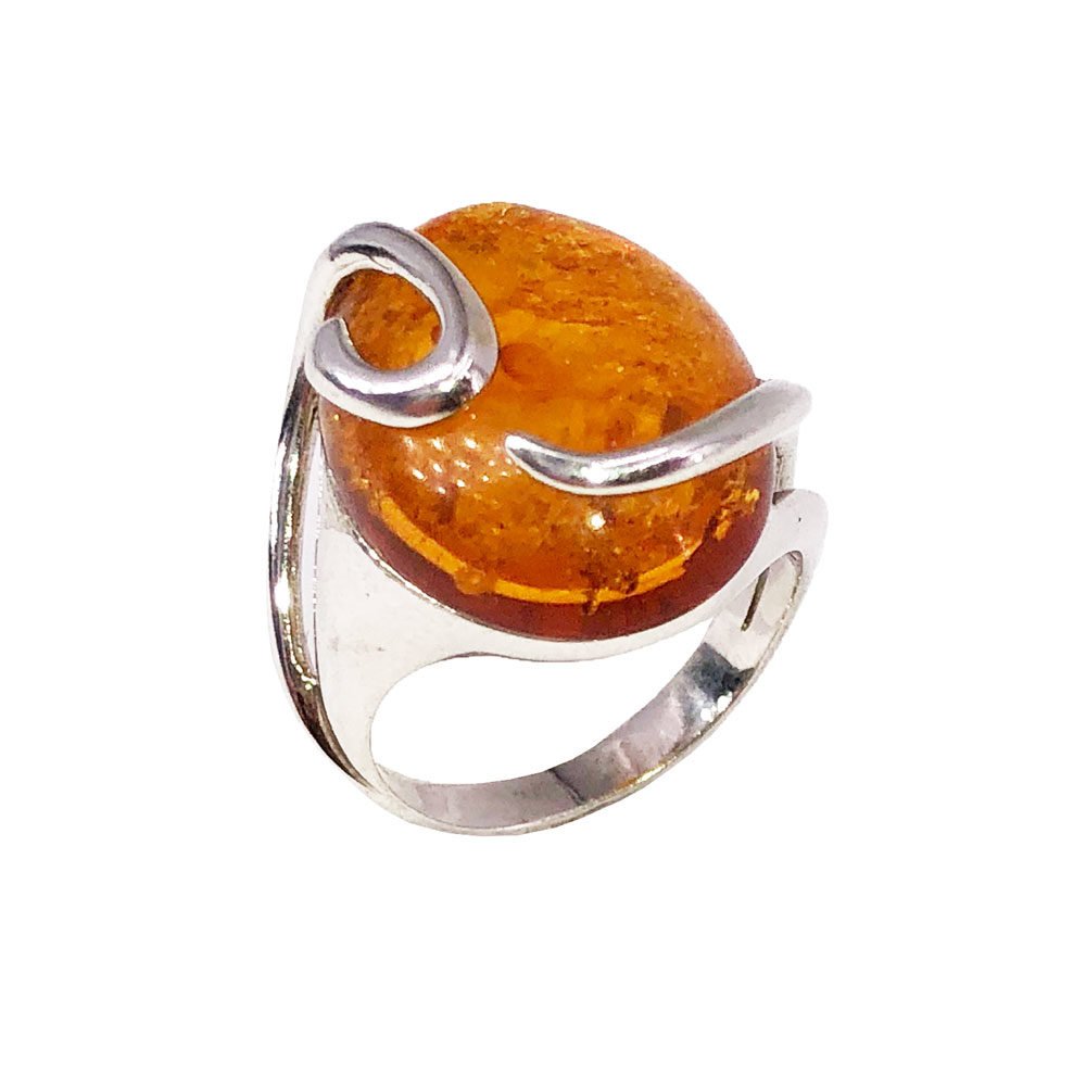 bague ambre argent