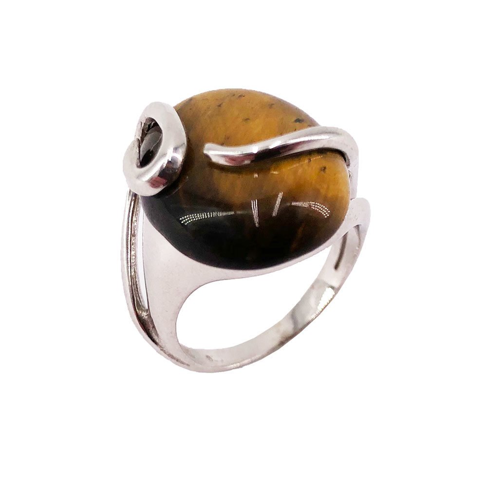 bague oeil de tigre argent