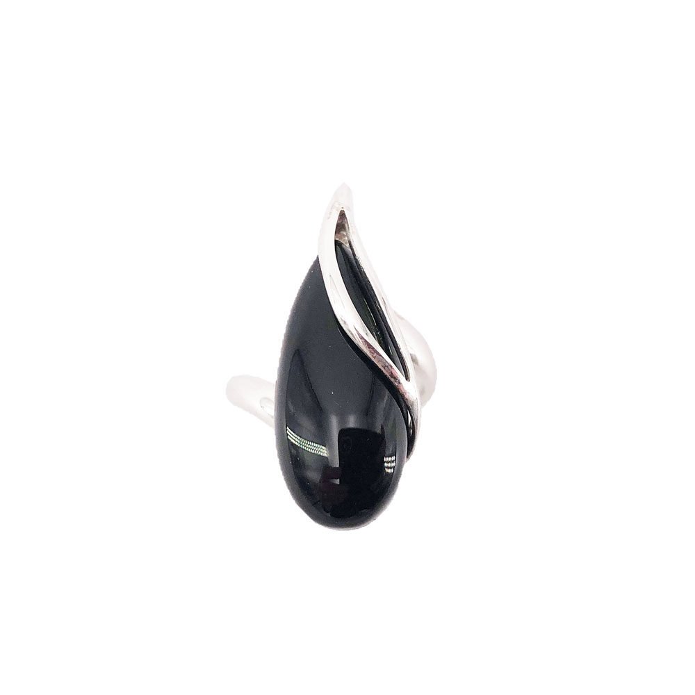 bague onyx noir argent