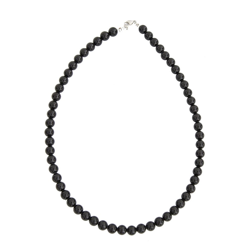 collier onyx pierres boules 8mm