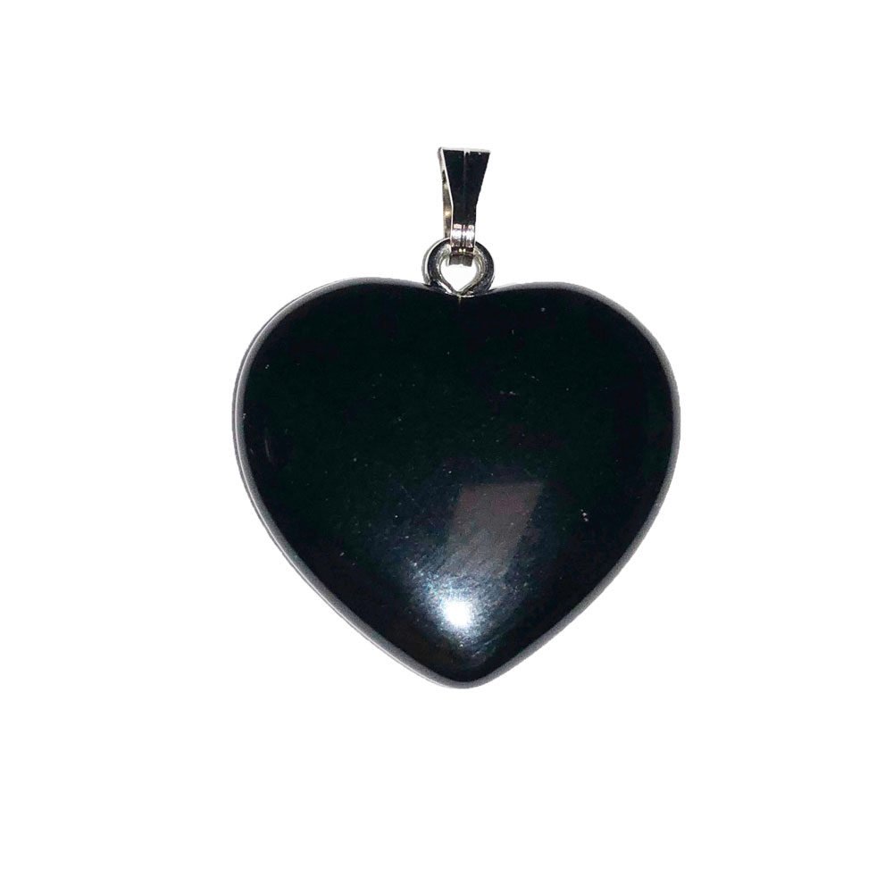 pendentif agate noire coeur