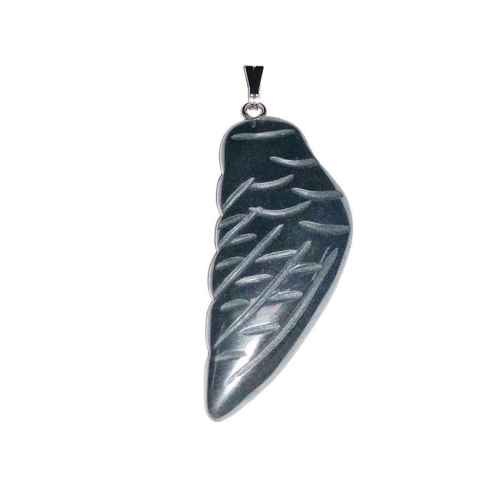 pendentif hématite aile ange