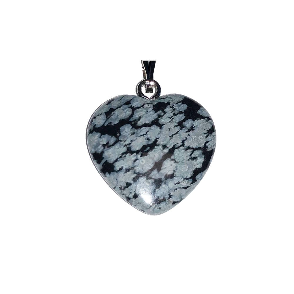 pendentif obsidienne neige coeur