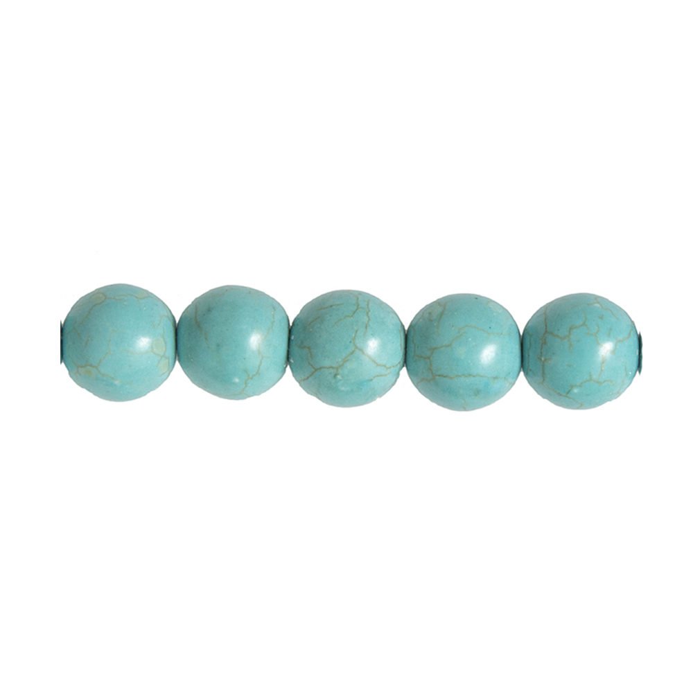 perle ronde howlite bleue 14mm