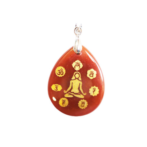 pendentif cornaline yoga 7 chakras