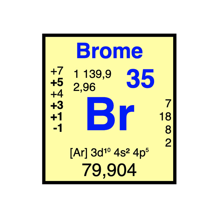 Brome - Élément atomique n°35 - Symbole Br - France Minéraux